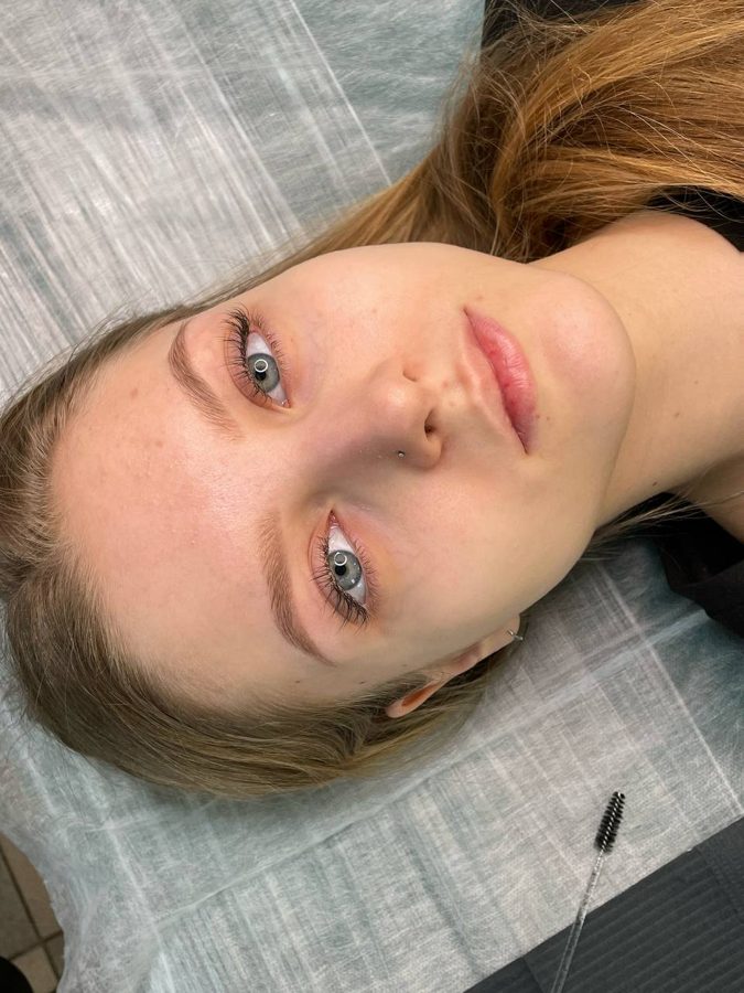 Пудровые брови, заживший результат